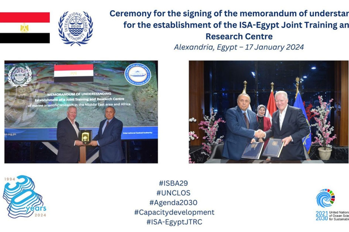 ISA and the National Institute of Oceanography and Fisheries of Egypt Sign MoU in Support of the Global Deep-Sea Research Agenda