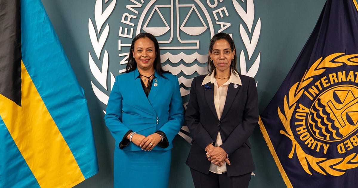 Her Excellency Mrs. Alveta Adderley-Knight and the Secretary-General of the International Seabed Authority (ISA), Ms. Leticia Carvalho. (Image credit: ISA)