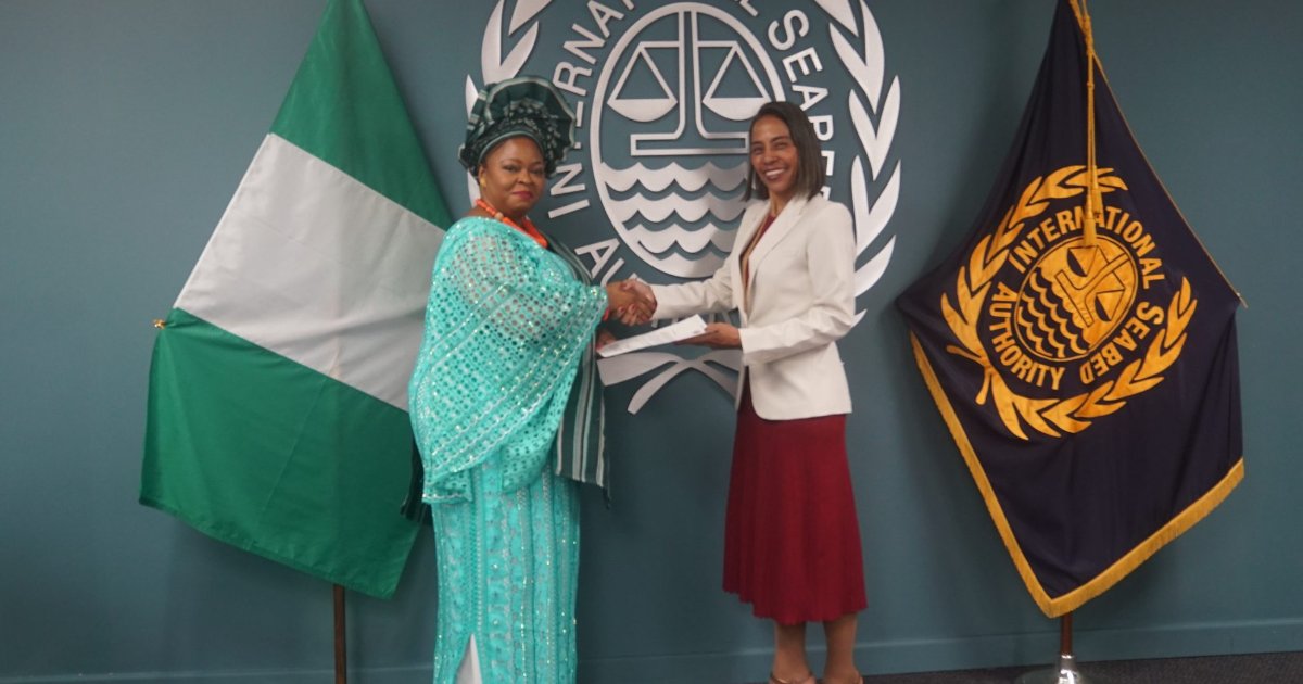 adam Secretary-General of the ISA, Leticia Carvalho (right), with Her Excellency Ambassador Dr. Jane Bassey Adams. (Credit: ISA)